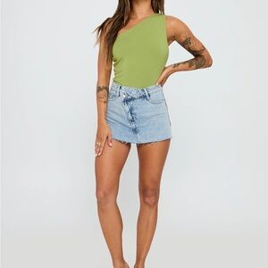 One shoulder backless bodysuit